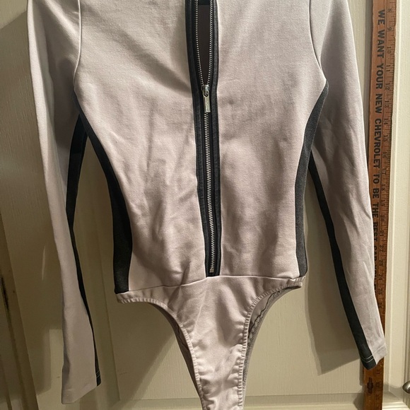 Maniere De Voir Dragon Print Bodysuit - Black and Gray - Picture 8 of 8